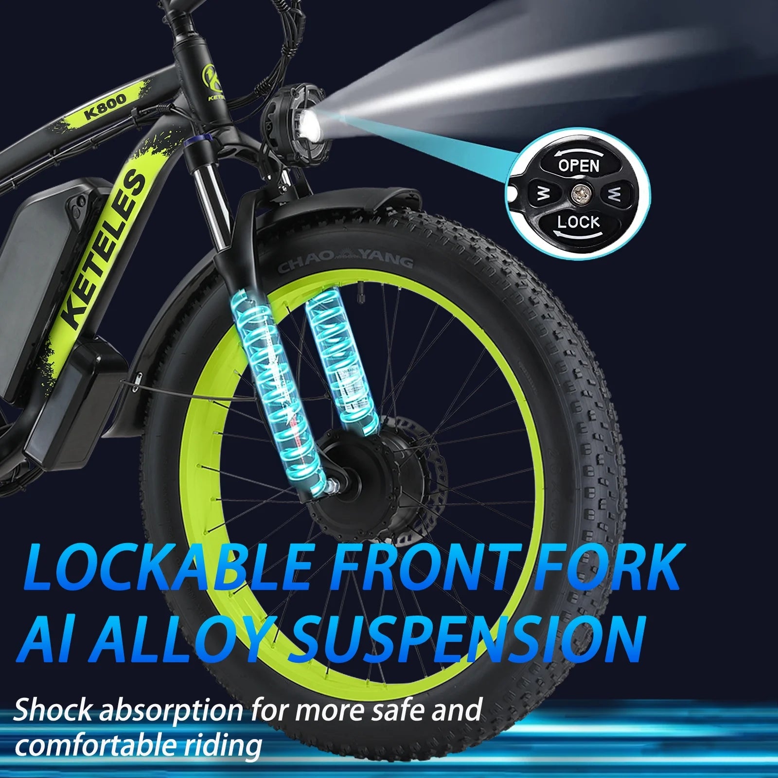 2000W 26" Fat Tire Dual Motor Electric Bike E2006
