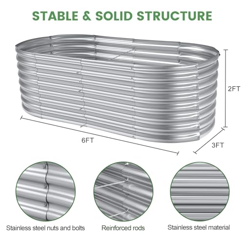 8×4×2 ft Galvanized Raised Garden Bed Kit A900005