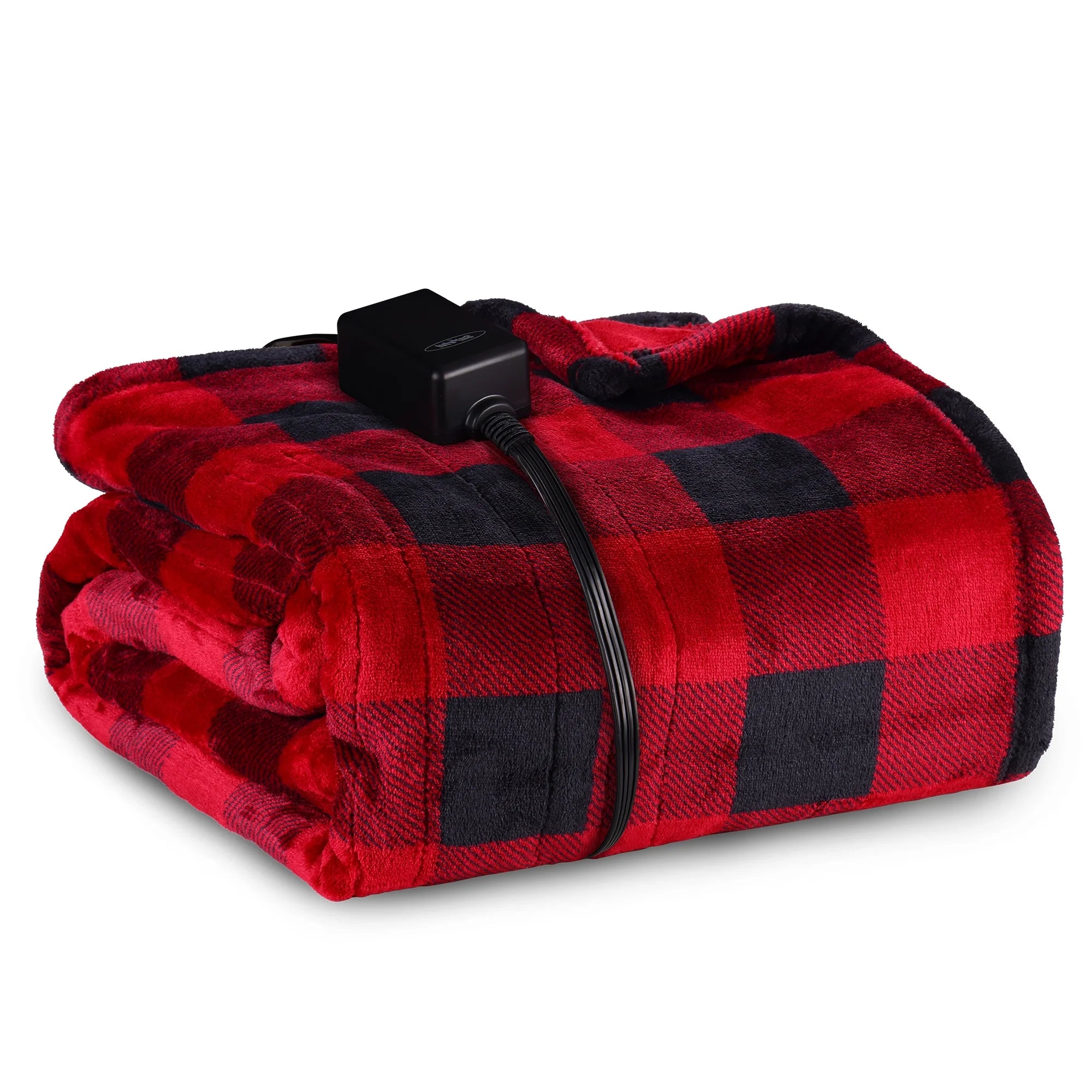 50" x 60" Red & Black Flannel Electric Heated Throw Blanket E123