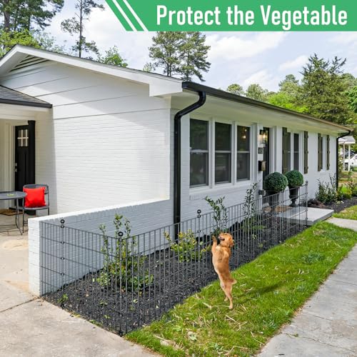 32in H x 23.6ft L Rustproof Metal Fence D935814