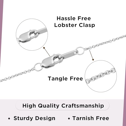 Parent and Children Family Necklace Pendant in Sterling Silver 18" Rolo Chain B134892