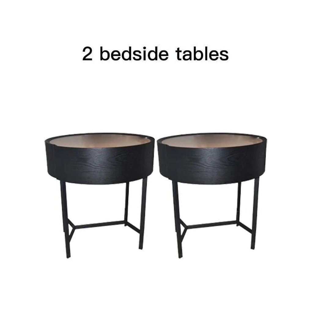 King Size Bed Frame Black Leather Wooden M781529