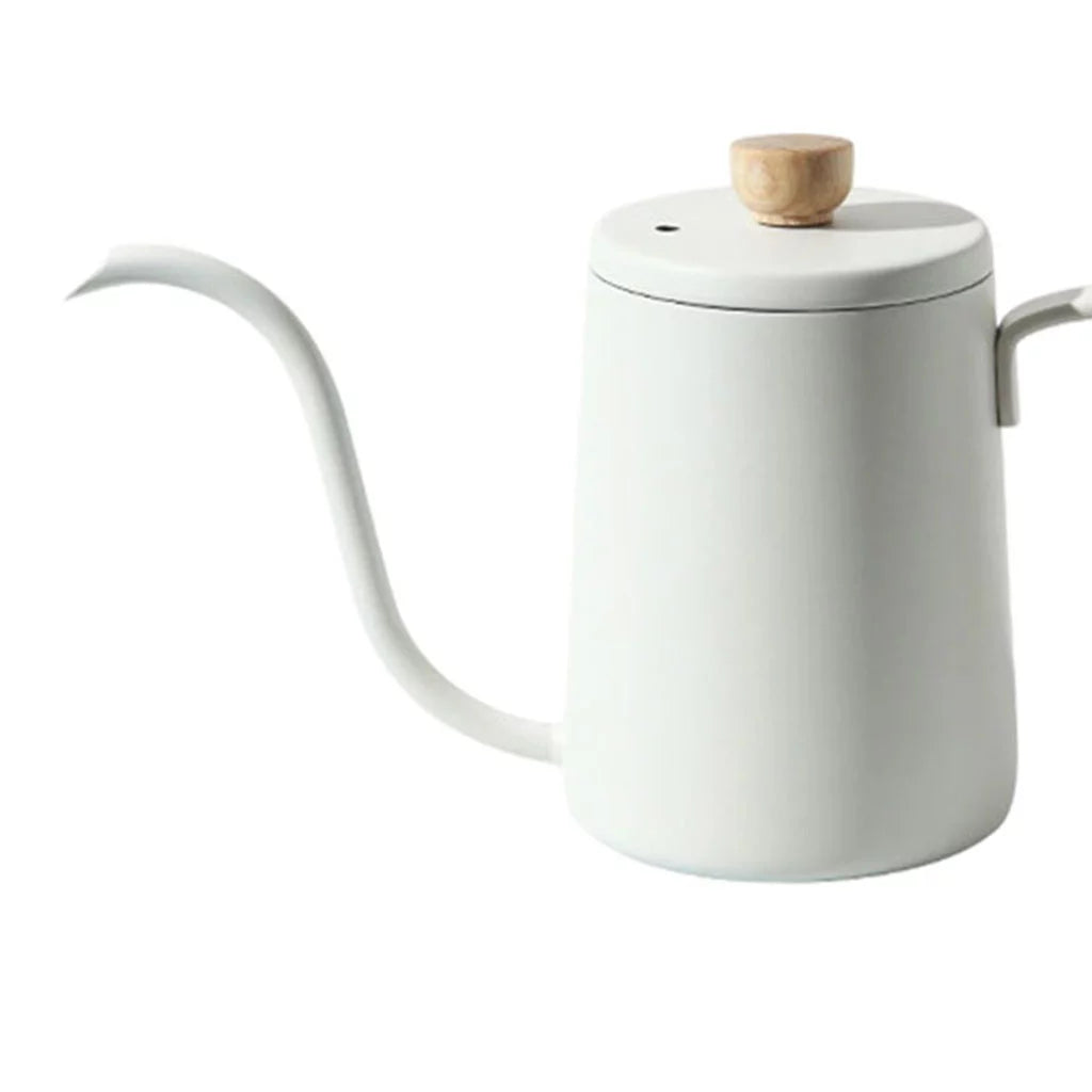 White Stainless Gooseneck Tea Kettle C7387
