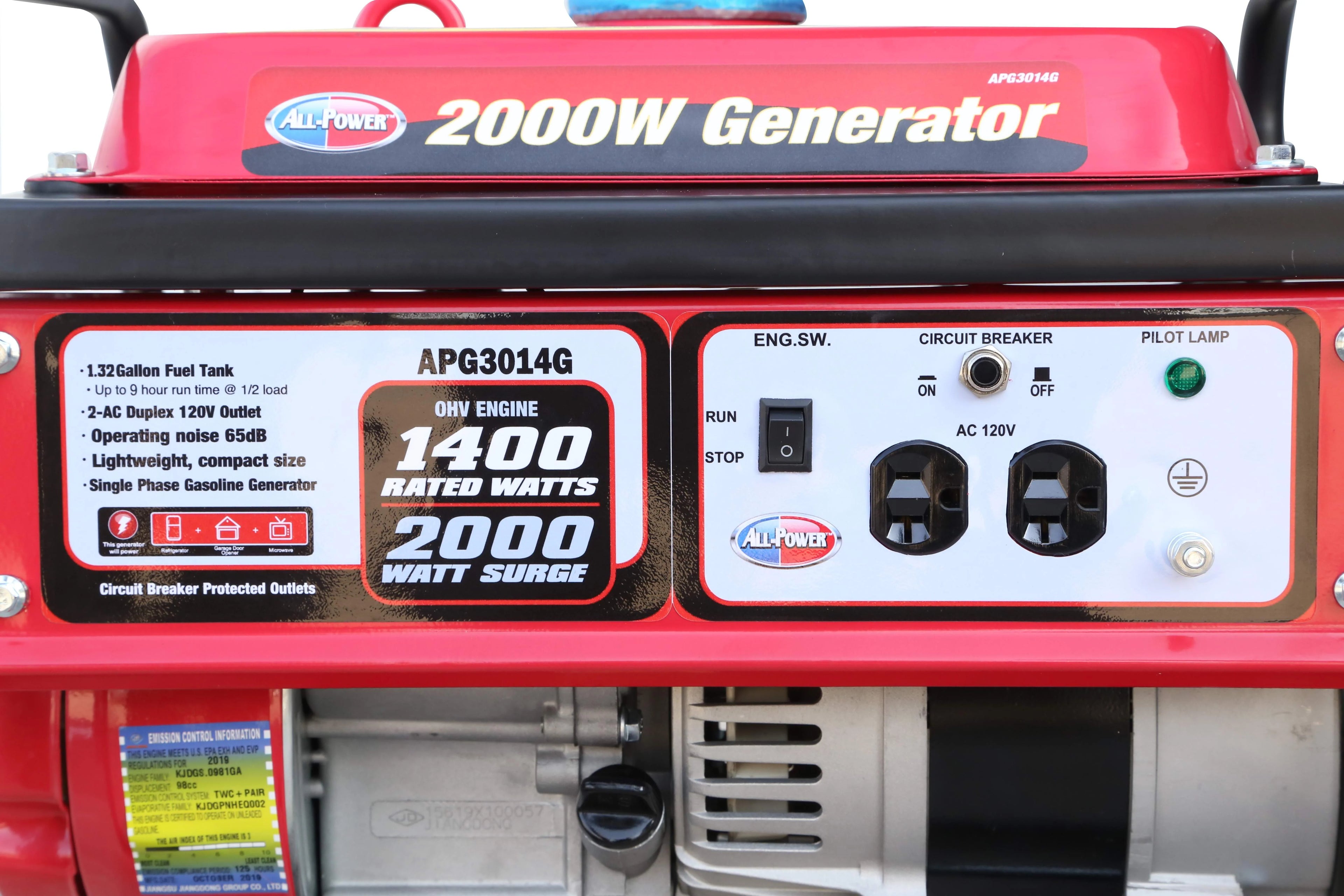 2000 Watt Gas Powered Portable Generator H72391