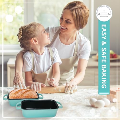 2 Piece Enameled Cast Iron Bread Pan with Lid (Lake blue) L6315