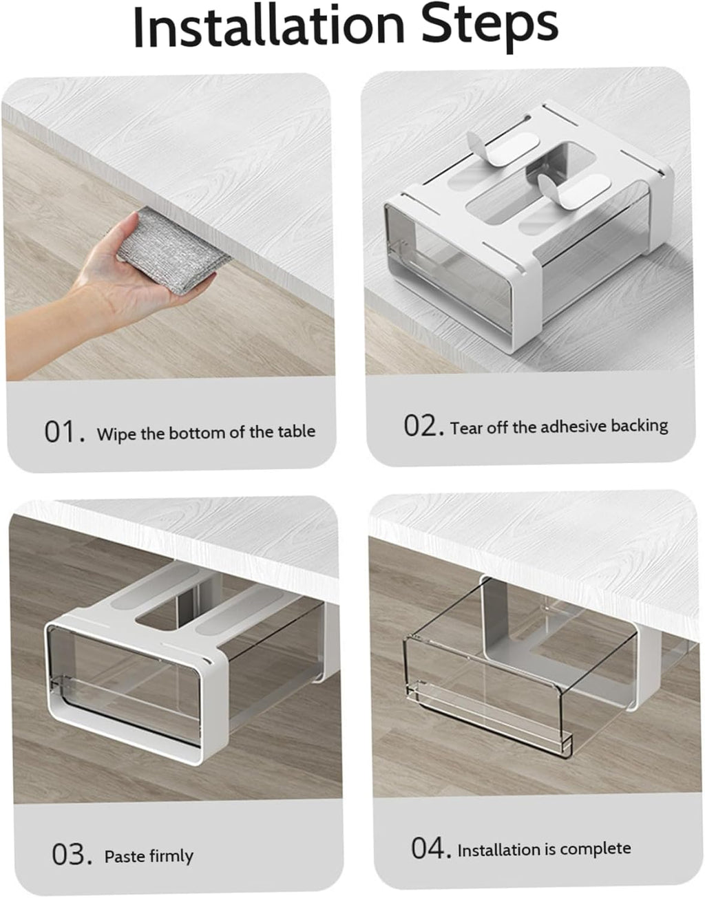 Adhesive Under Cabinet Drawer Slide Out Organizer U27737