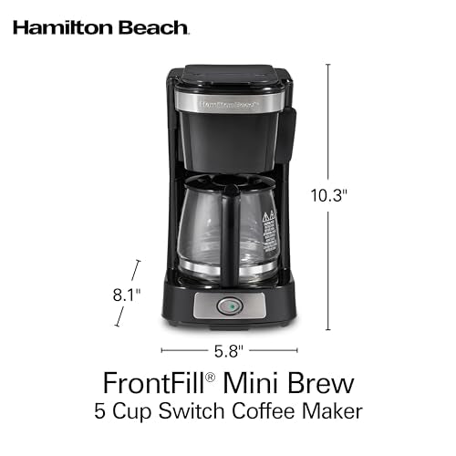 5 Cup Drip Coffee Maker with Glass Carafe, Black & Stainless Steel E6777