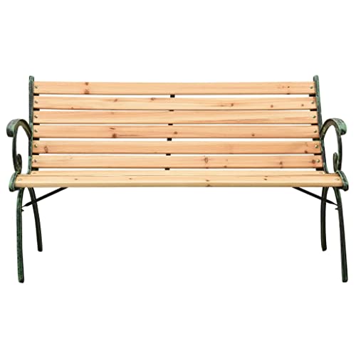 48.4" Cast Iron and Solid Firwood Patio Bench N785347