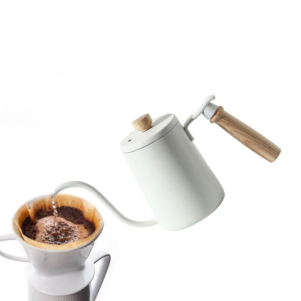White Stainless Gooseneck Tea Kettle C7387