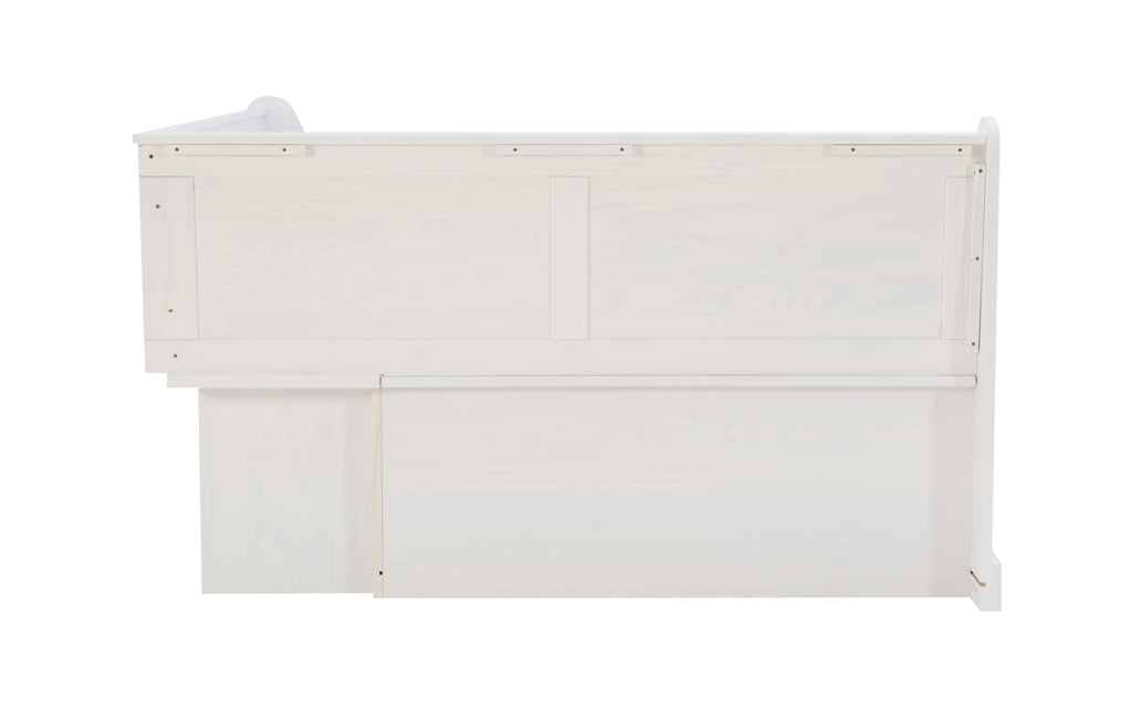 White Wood Corner Dining Bench with Storage, Seats 4 B811