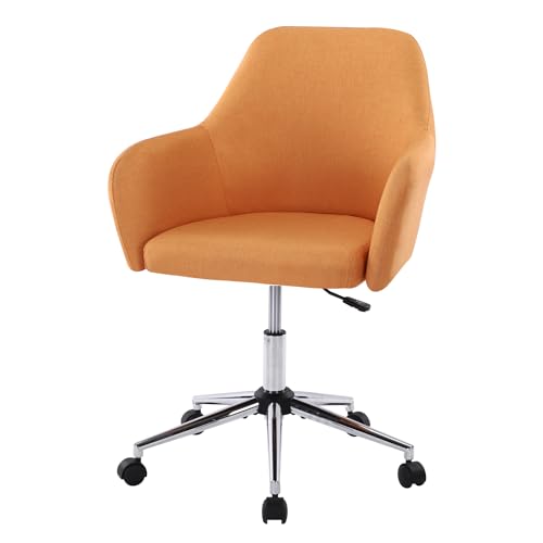 Beige Cotton Linen Swivel Desk Chair with Wheels R957334