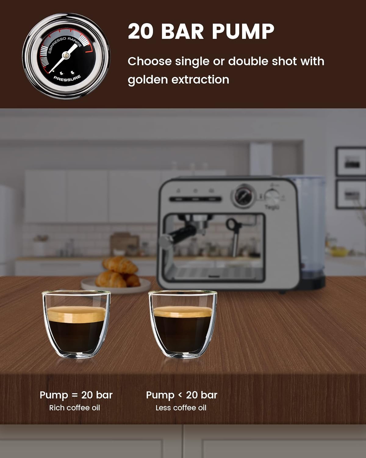 20 Bar Semi-Automatic Espresso Machine with Milk Frother X23032
