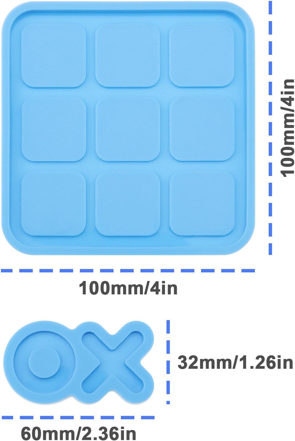 5Pcs Blue Silicone Moulds for Board Game U616