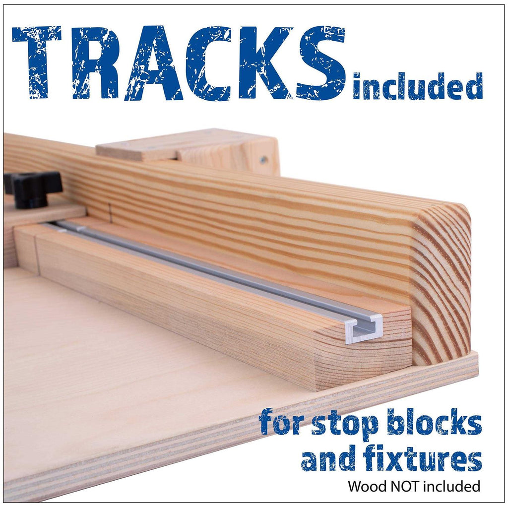 DIY Table Saw Crosscut Sled Kit with 2 UHMW Bars 2 Aluminum Tracks 1 Knob 1 Bolt P1764