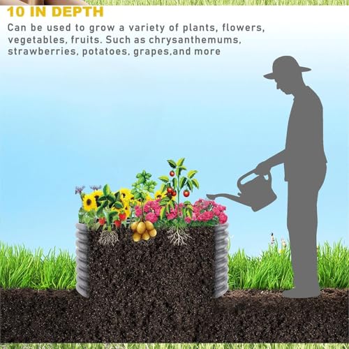 4 Pack 3x3FT Round Galvanized Metal Raised Garden Bed F56385