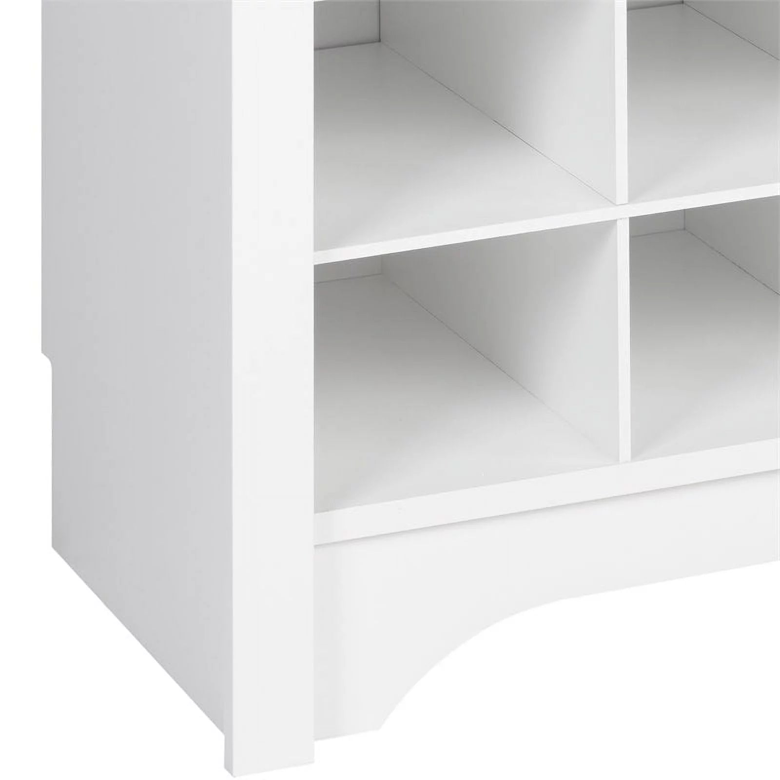 White 36 Cubby Engineered Wood Shoe Cubby Console T71387