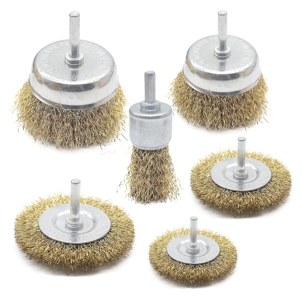 6pcs Crimped Cup Brush with 1/4-Inch Shank Z17240