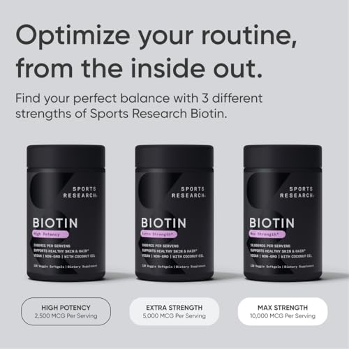 Vegan Biotin 10,000mcg with Coconut Oil, 120 Softgels B1669
