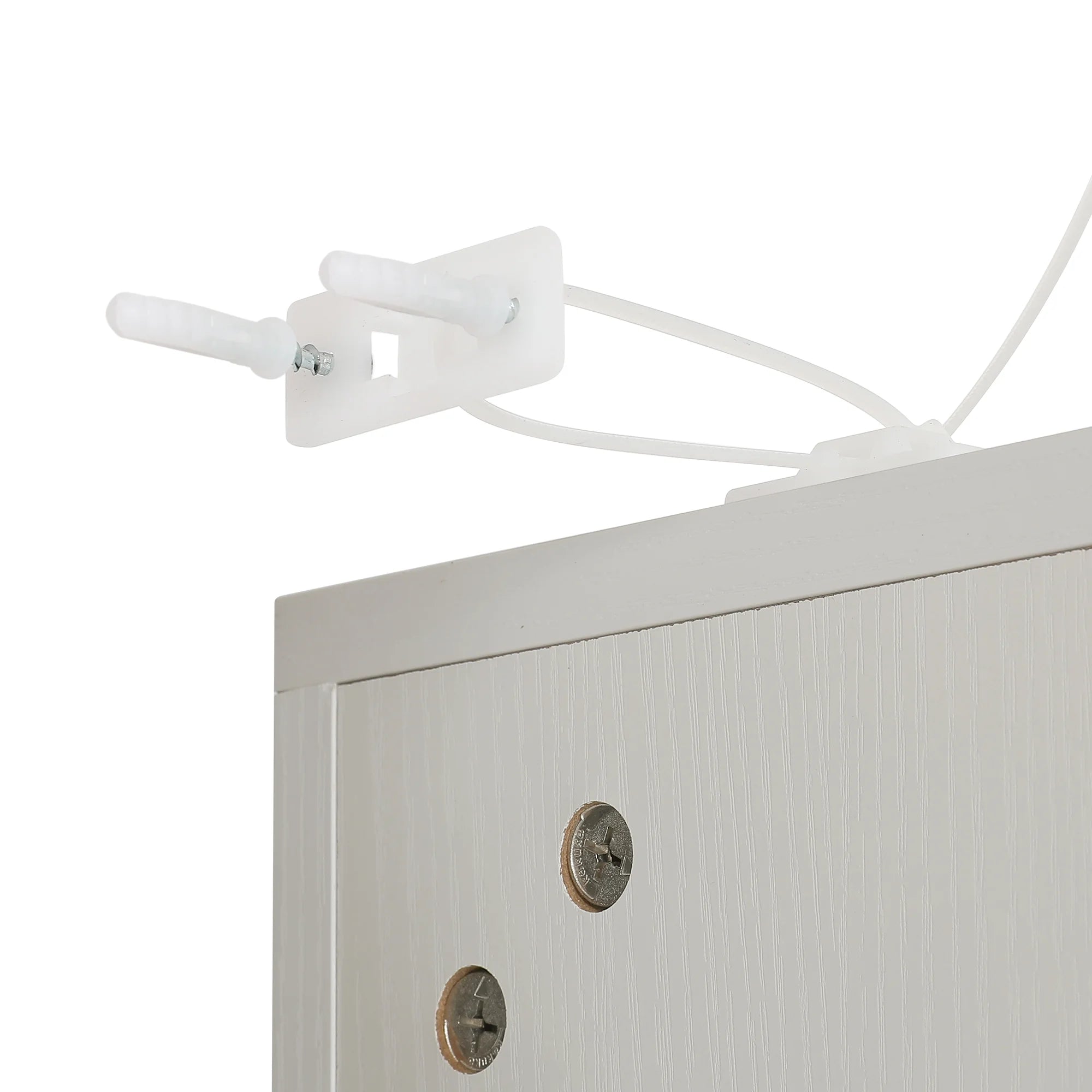 White 4 Door Tall Corner Storage Cabinet C45781