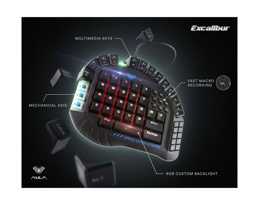 One-Hand Gaming Keyboard Mechanical RGB Backlight D4703