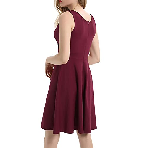 Vintage Sleeveless V-Neck Swing Dress J49289