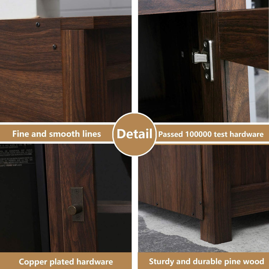 Rustic Wooden Electric Fireplace TV Stand T66272