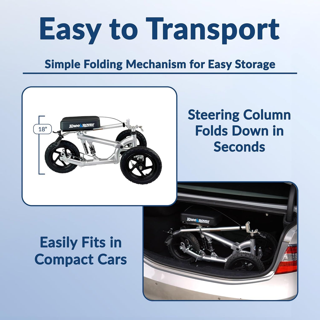 Silver All Terrain Knee Scooter with Shock Absorber U67207