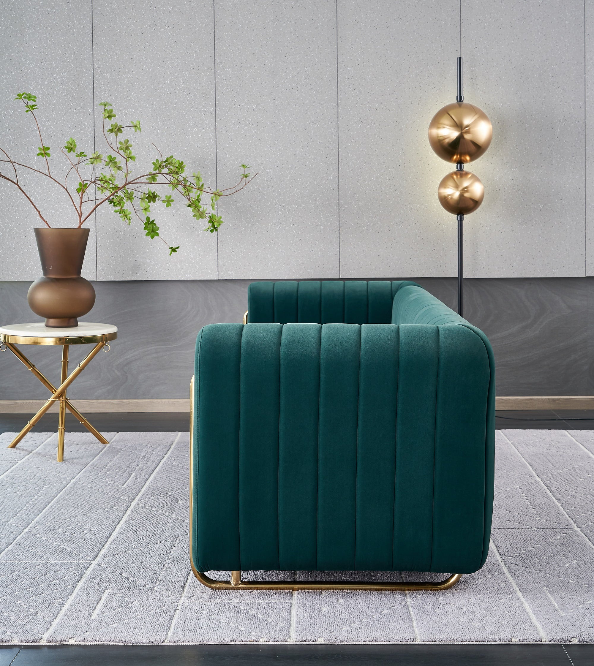 Green Velvet Sofa 84 inches H386978