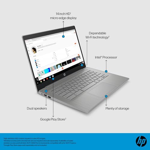 14" HD Intel Celeron N4120 4GB RAM 64GB SSD Chrome OS Laptop A63591