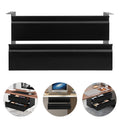 Black Steel Under Desk Sliding Drawer Organizer X62840