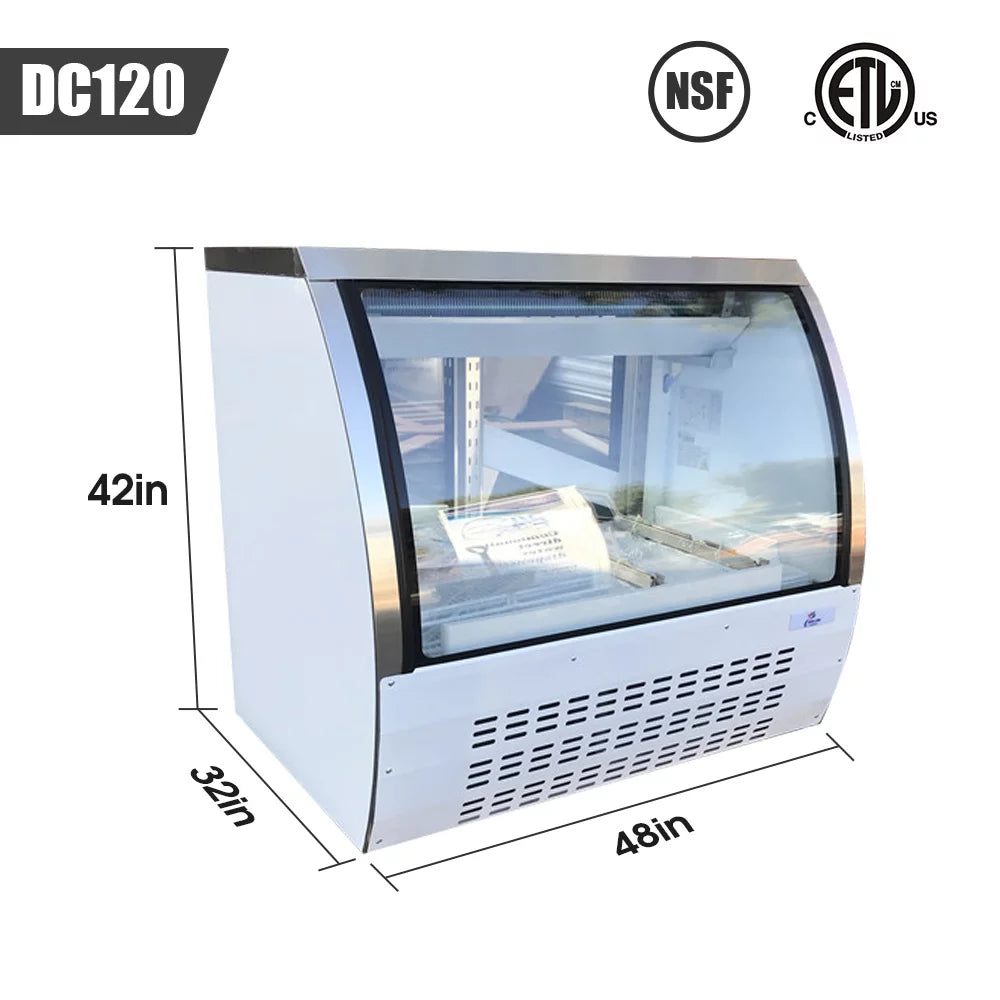 18 Cu Ft 48 ins Commercial Refrigerator Display Case with Curved Glass X4563