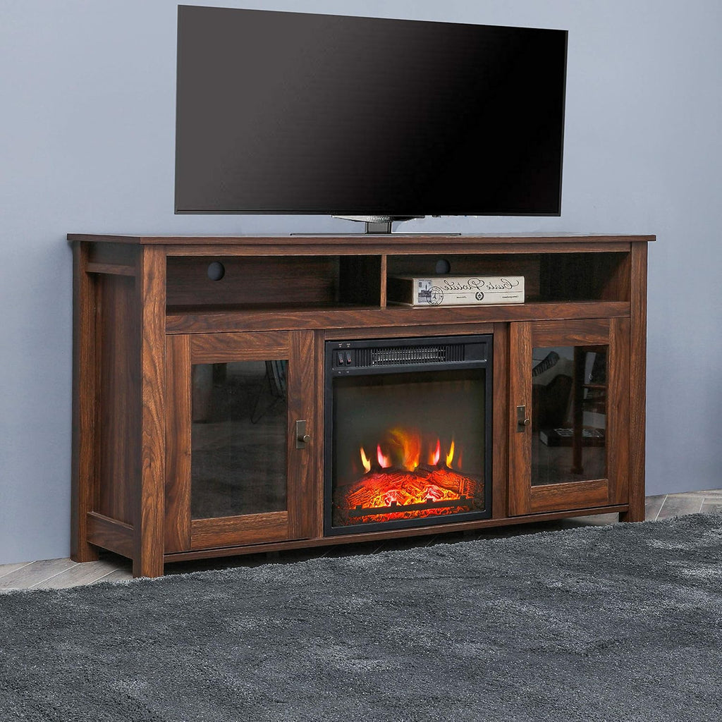 Rustic Wooden Electric Fireplace TV Stand T66272