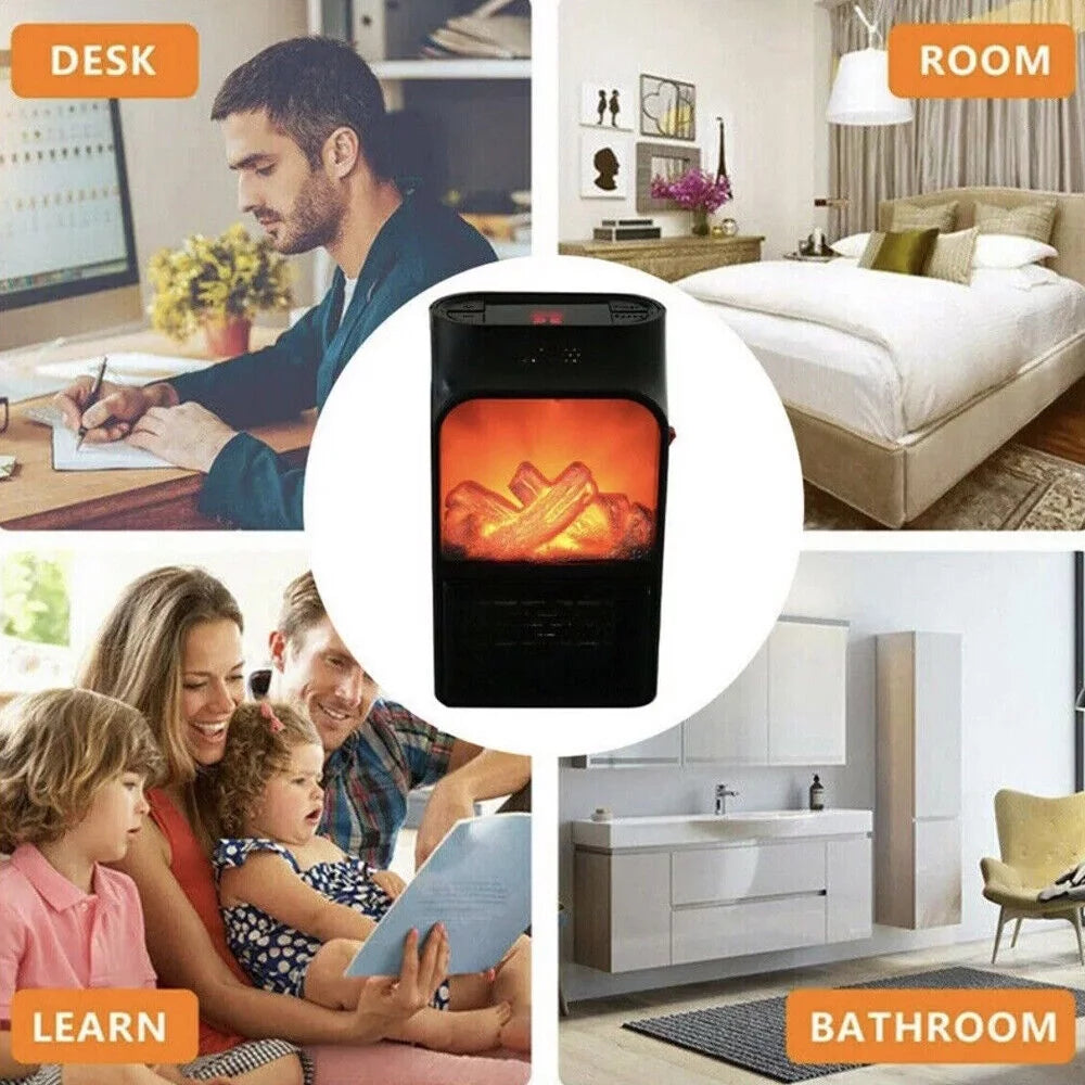 Compact Plug-in Wall Outlet Heater with Timer and Remote Control I9561