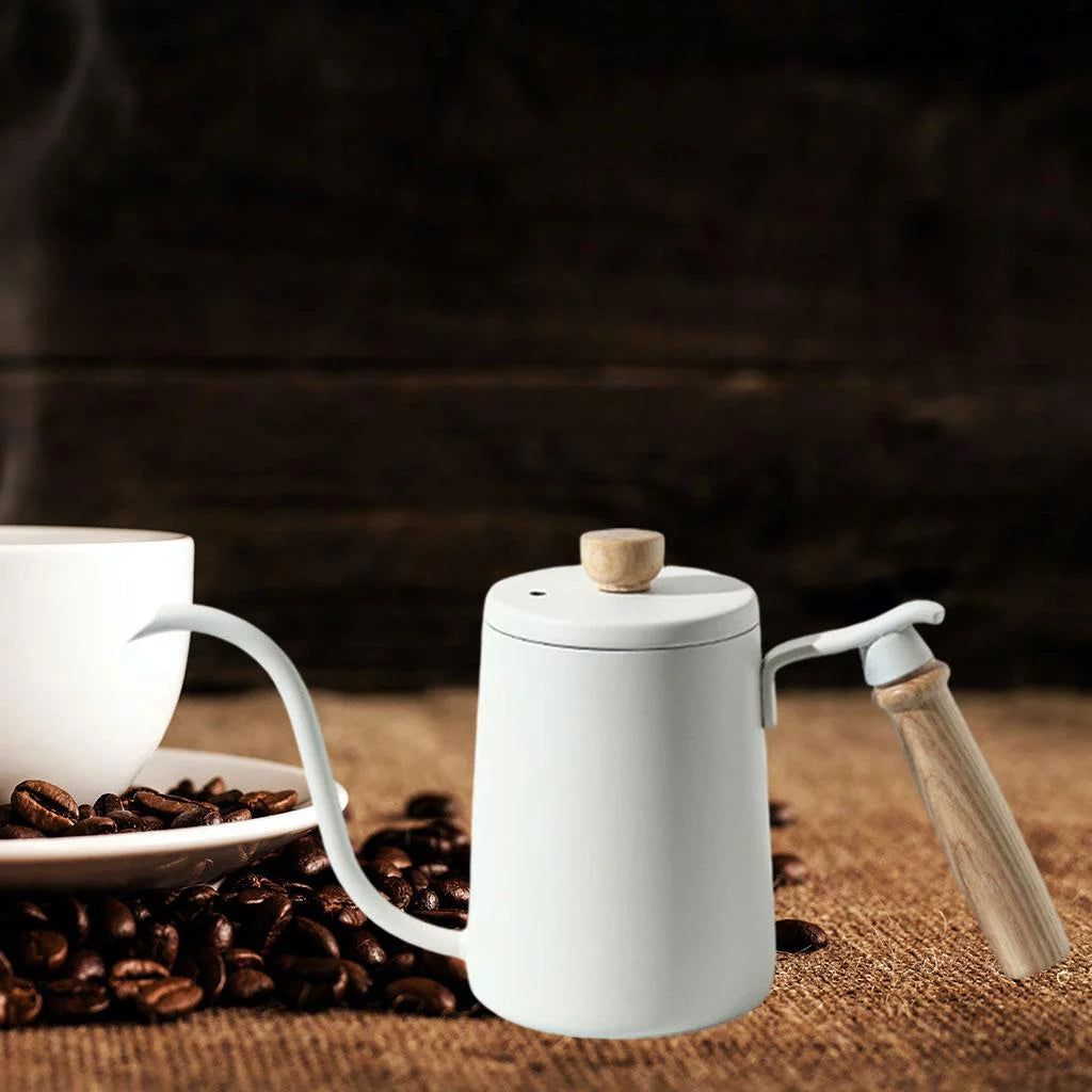 White Stainless Gooseneck Tea Kettle C7387