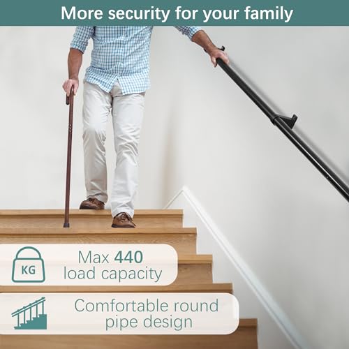 6ft Metal Stair Railing Handrail Kit W376