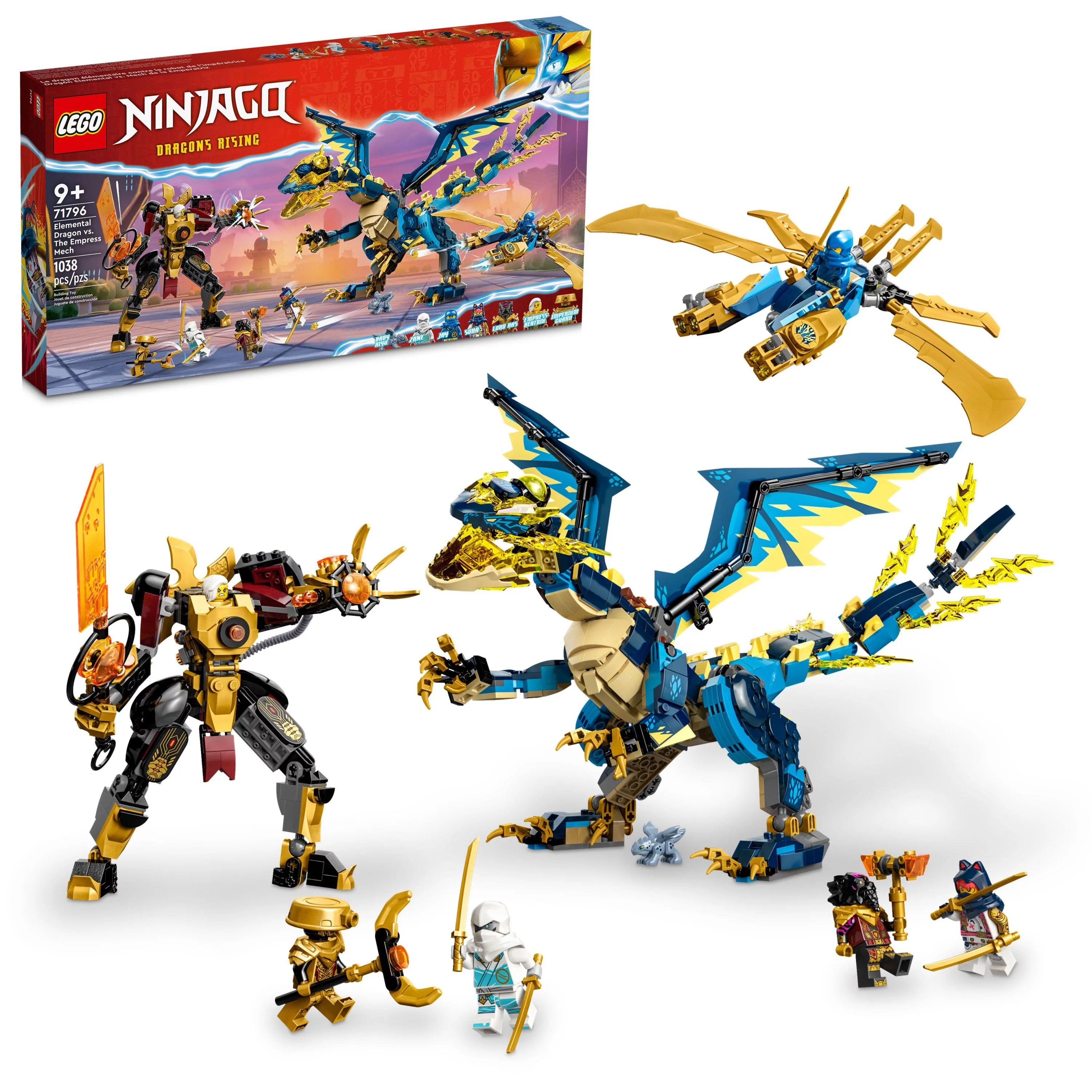 LEGO Building Toy Set with Dragon, Mech, Ninja Flyer and 6 Minifigures T681