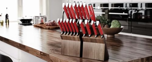 German HC Steel Knife Set Block with Wood Stand X6999
