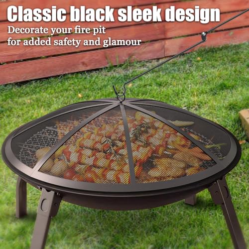 27 Inch Heavy-Duty Steel Mesh Fire Pit Screen H7250