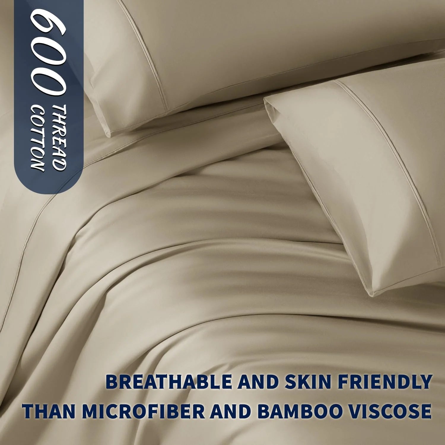 King Size 4-Piece 100% Egyptian Cotton Sheets Set B284