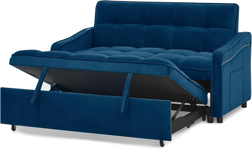 Convertible Sleeper Sofa Couch with Pull Out Bed E4472
