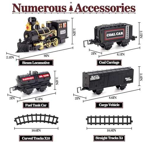 Electric Black Train Set with Water Steam, Sounds & Lights L2077
