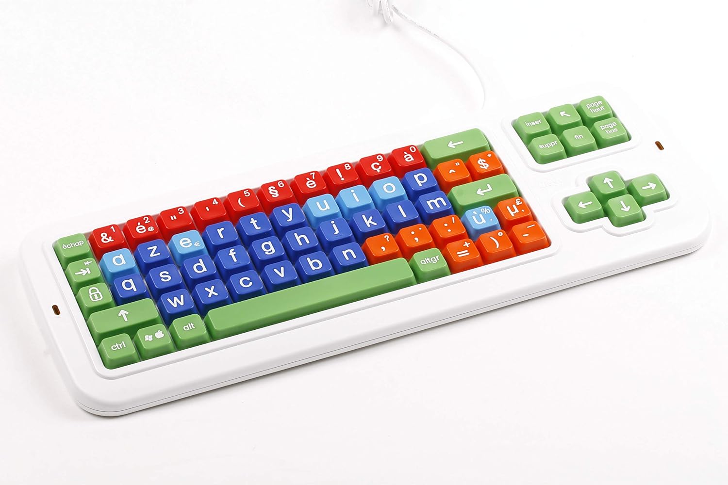 Color Coded Computer Keyboard with Lowercase White Lettering S46639