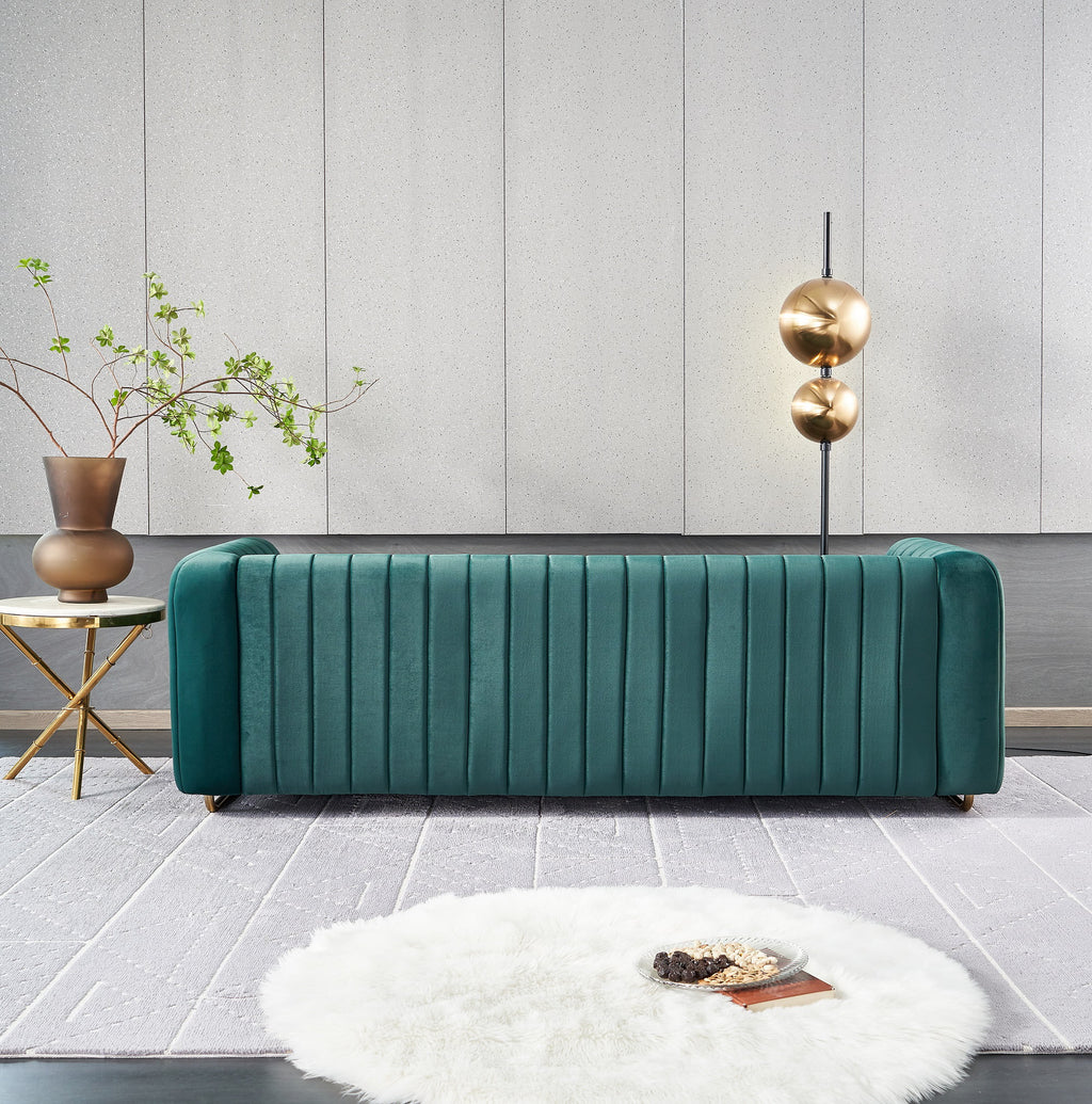 Green Velvet Sofa 84 inches H386978
