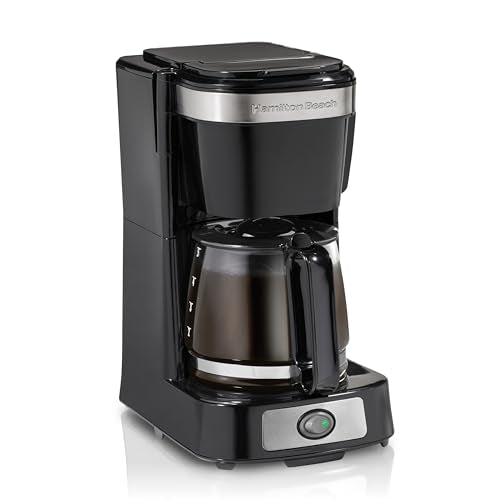 5 Cup Drip Coffee Maker with Glass Carafe, Black & Stainless Steel E6777
