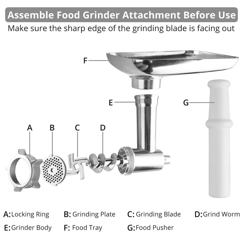 Metal Food Grinder Attachments, Meat Grinder, Sausage Stuffer C9344