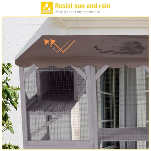 Large 3 Tiers Cat Enclosure with 6 Platforms and 2 Scratching Posts W250947