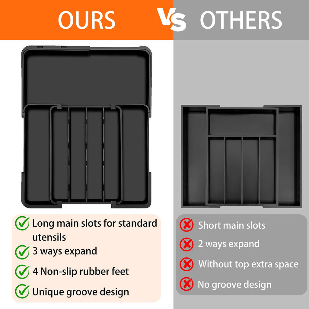7-Section Expandable Drawer Divider, Black M385410