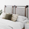 Queen Brown Faux Leather Wall Mount Hanging Headboard U506110