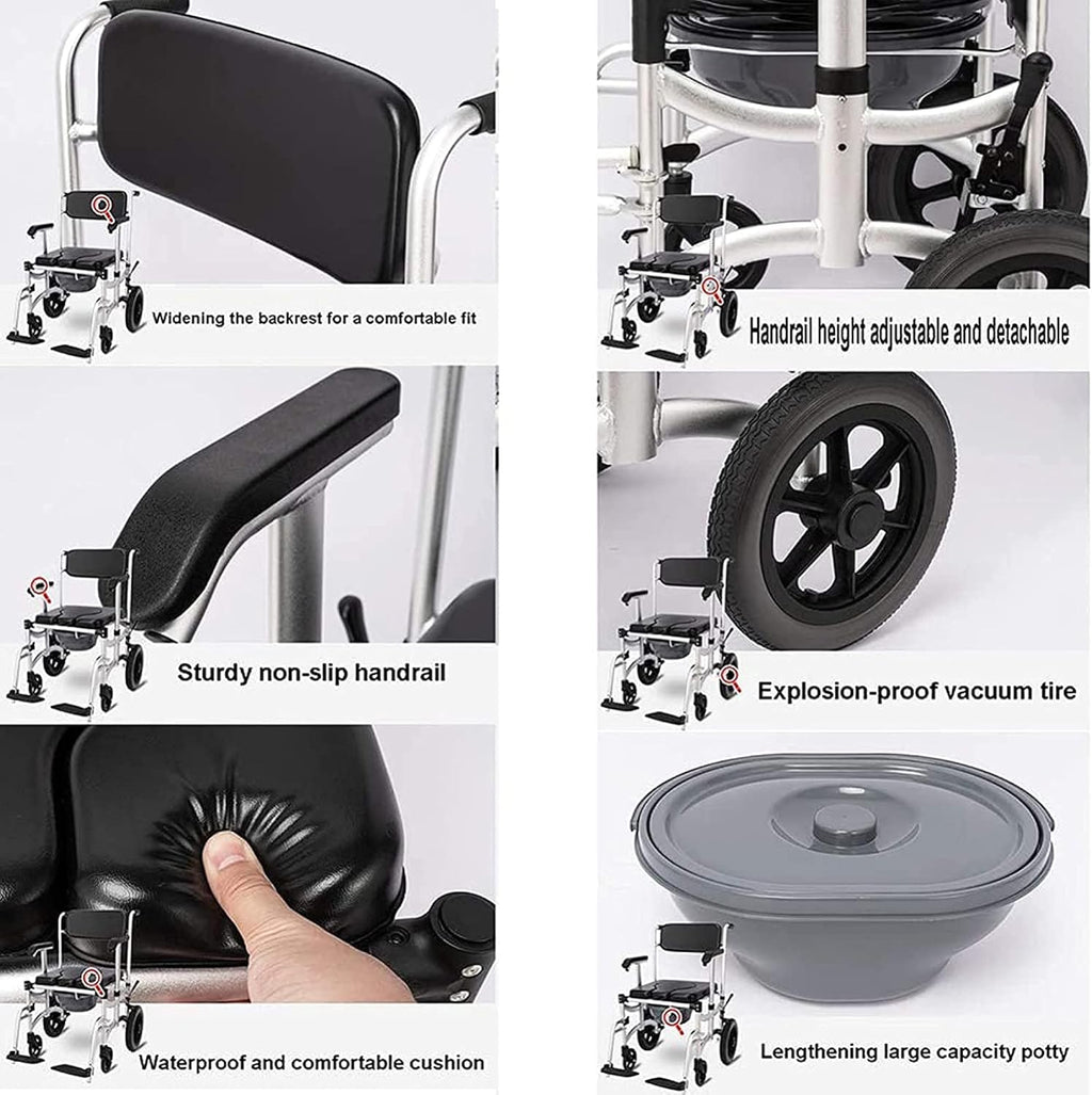 Aluminum Commode Shower Chair with Wheels G264638