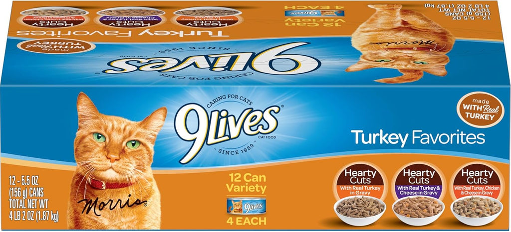 Turkey Favorites Variety Pack Wet Cat Food, 5.5-Ounce Can, Pack of 12 G81895